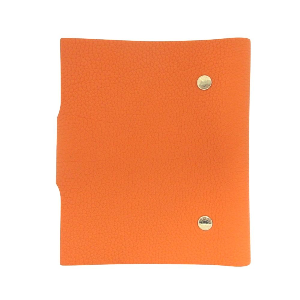 Hermes PM Note Cover Notebook Togo Leather Series Button Orange Agenda — view 2