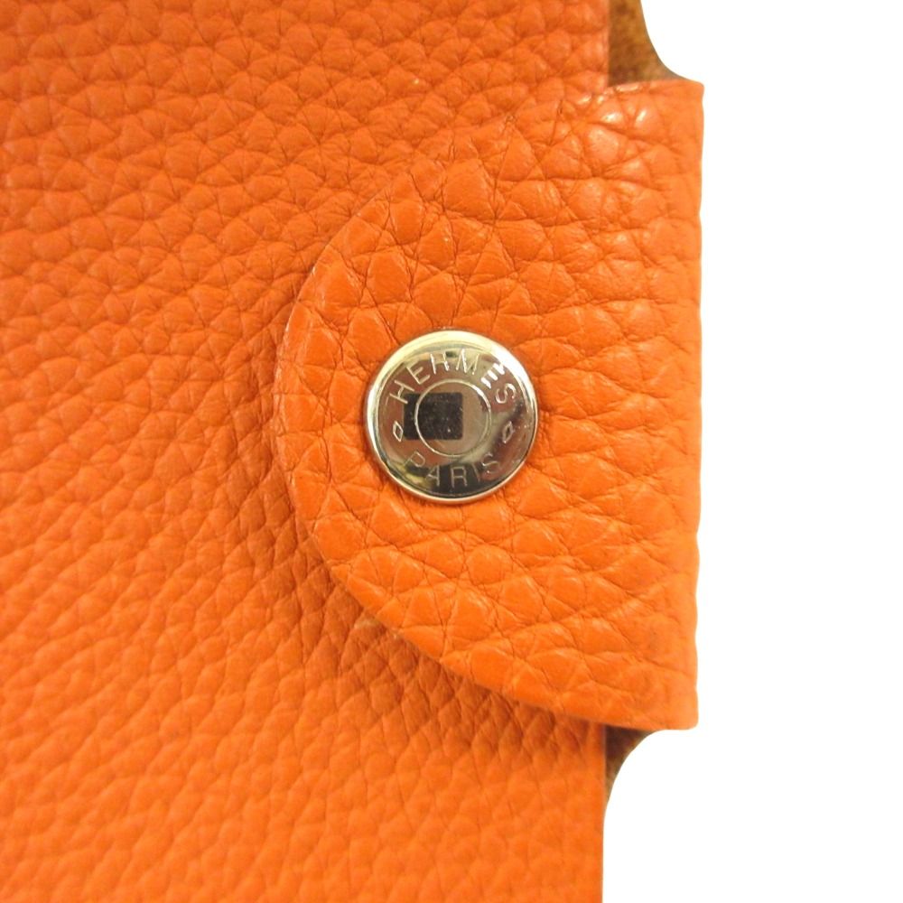 Hermes PM Note Cover Notebook Togo Leather Series Button Orange Agenda — view 3