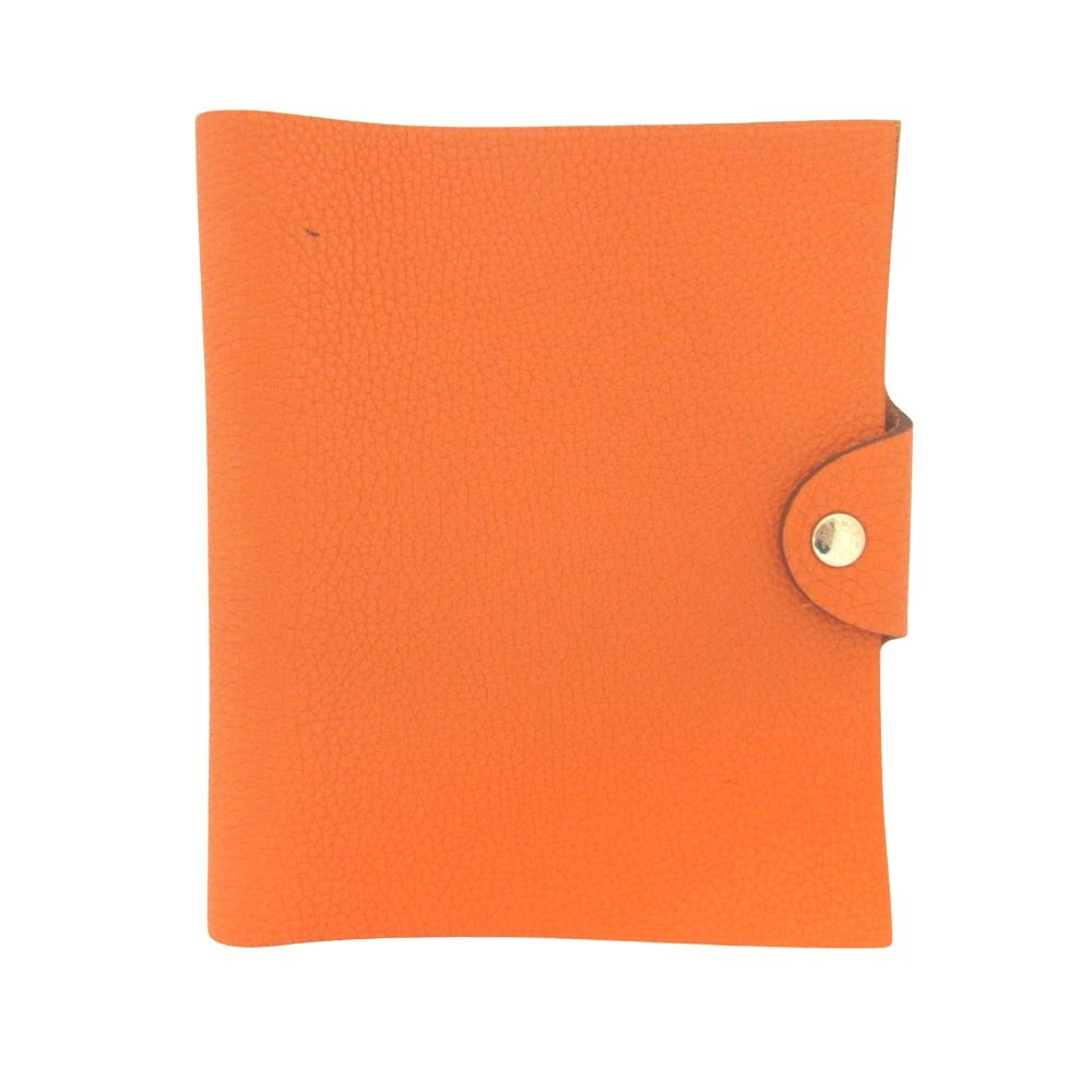 Hermes PM Note Cover Notebook Togo Leather Series Button Orange Agenda