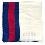 Gucci Shawl Large Guccy Fashion Item Rayon Silk White Red — view 2
