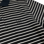 Dior Ig6 Sports Long Sleeve Polo Shirt Border Pattern M Black White Cotton — view 6