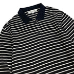 Dior Ig6 Sports Long Sleeve Polo Shirt Border Pattern M Black White Cotton — view 4