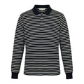 Dior Ig6 Sports Long Sleeve Polo Shirt Border Pattern M Black White Cotton