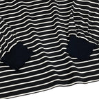 Dior Ig6 Sports Long Sleeve Polo Shirt Border Pattern M Black White Cotton — view 5
