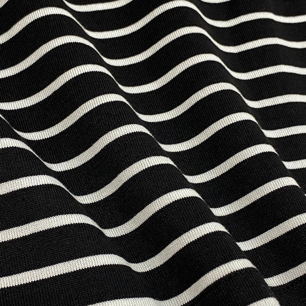 Dior Ig6 Sports Long Sleeve Polo Shirt Border Pattern M Black White Cotton — view 8