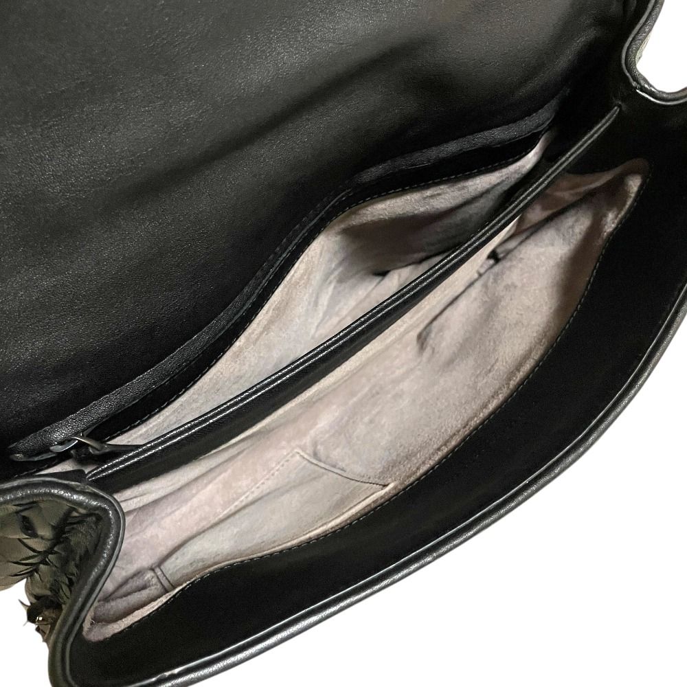 Bottega Veneta Intrecciato Leather Chain Handle Olympia Shoulder Bag Black — view 7