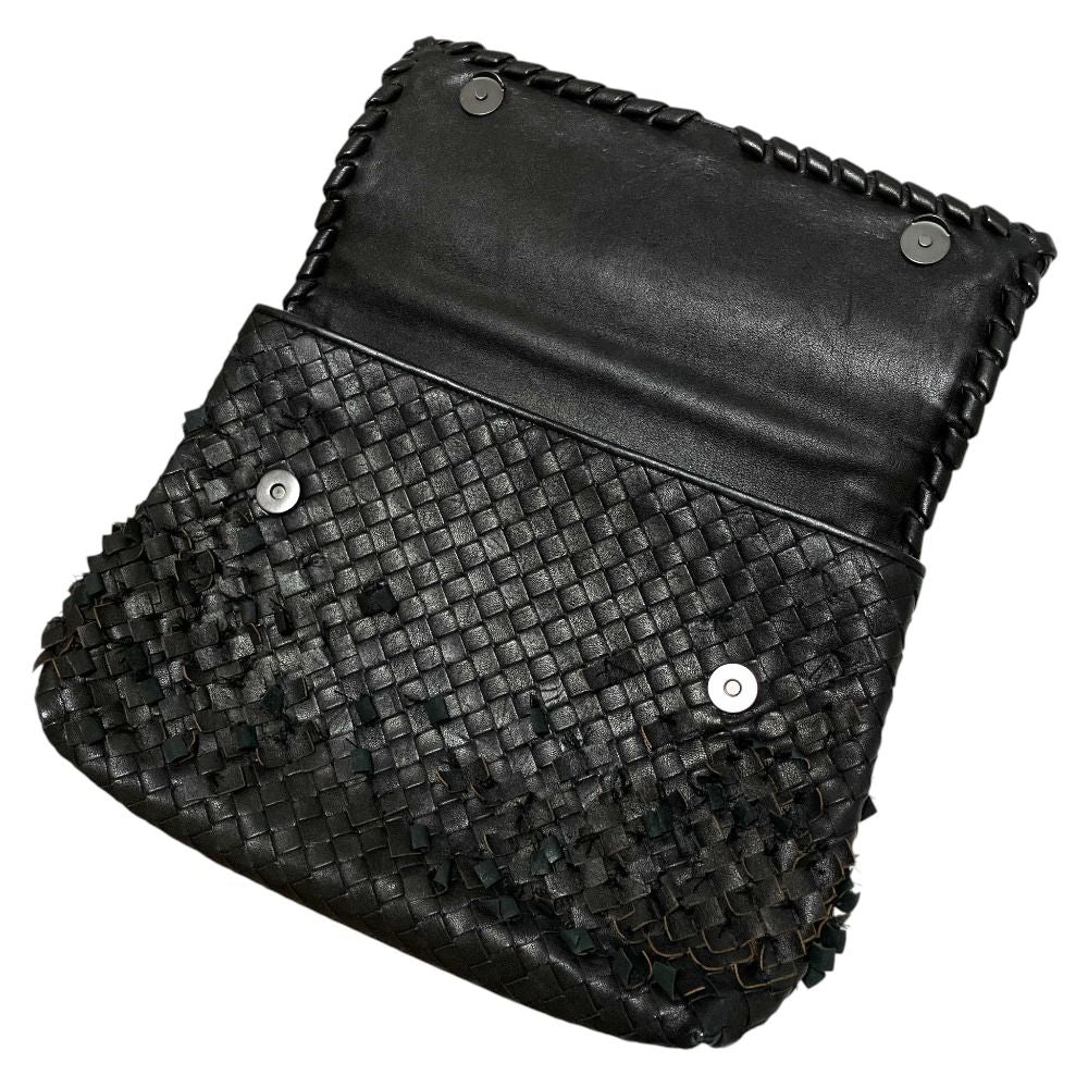 Bottega Veneta Intrecciato Leather Chain Handle Olympia Shoulder Bag Black — view 4