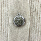 Chanel CC Logo Button Long Sleeve Cashmere Rib Knit Cardigan 34 Ivory — view 4