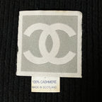 Chanel Sports Cashmere Rib Knit Scarf Shawl Black Sweater — view 4