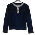 Chanel Bijou CC Logo Button Long Sleeve Cashmere Knit Sweater Black