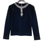 Chanel Bijou CC Logo Button Long Sleeve Cashmere Knit Sweater Black