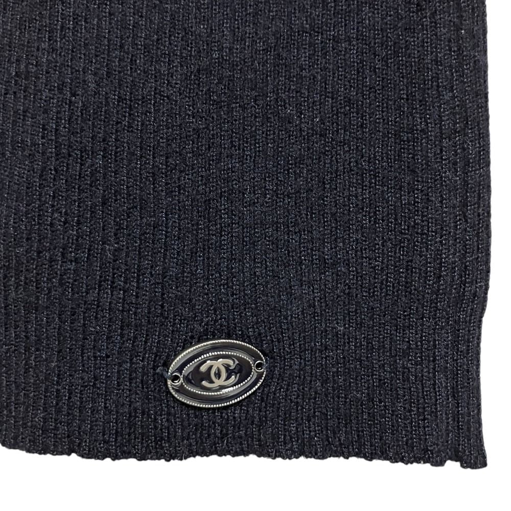 Chanel Cashmere Silk Long Sleeve Knit Top Sweater 38 Navy — view 5
