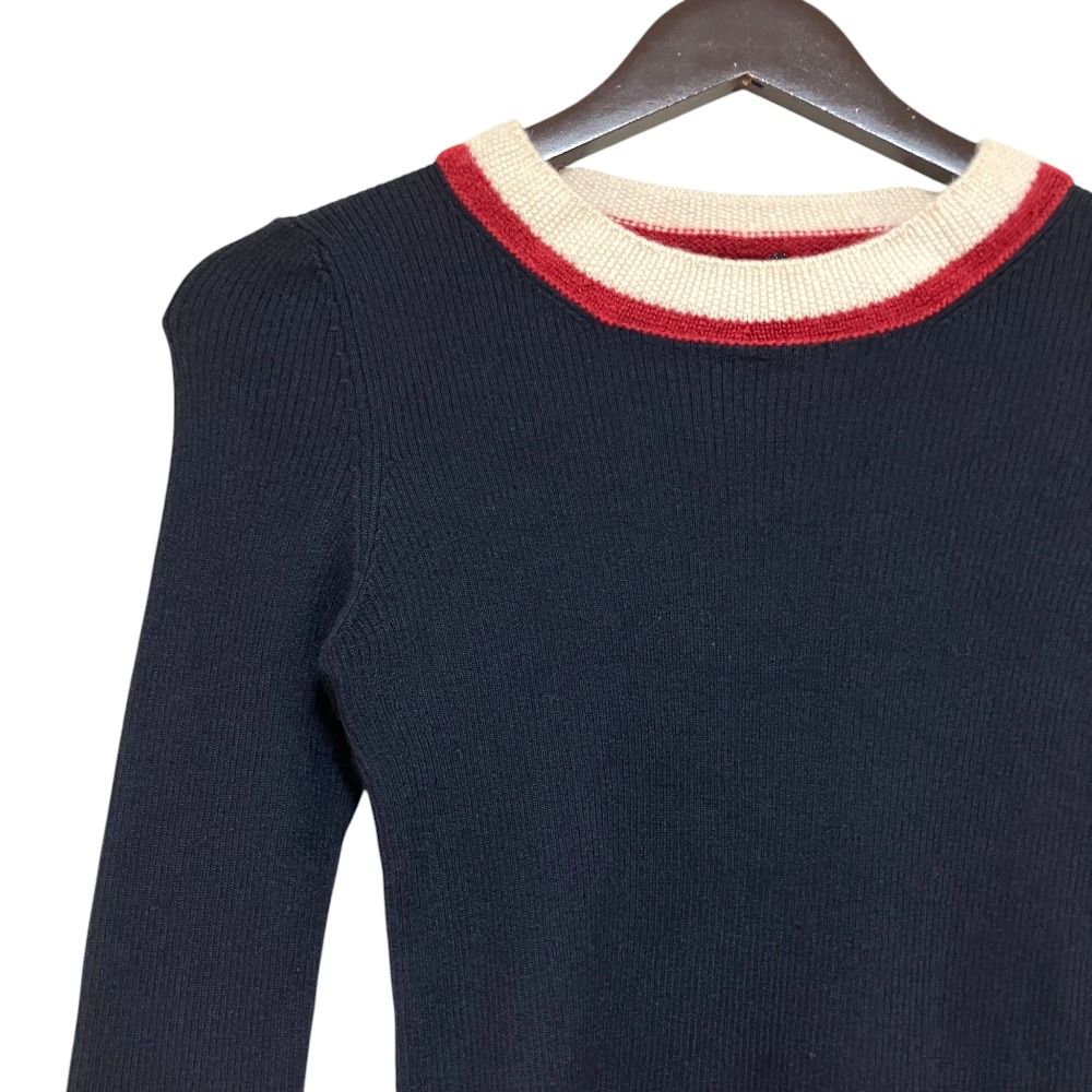 Chanel Cashmere Silk Long Sleeve Knit Top Sweater 38 Navy — view 3