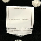 Chanel Dot Pattern Jacquard 3/4 Sleeve Cashmere Knit Cardigan 34 Black White — view 7