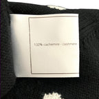 Chanel Dot Pattern Jacquard 3/4 Sleeve Cashmere Knit Cardigan 34 Black White — view 6