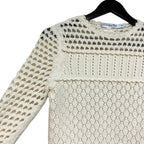 Dior Wool Cashmere Mohair 3/4 Sleeve Knit Sweater Off White — view 3