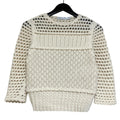 Dior Wool Cashmere Mohair 3/4 Sleeve Knit Sweater Off White