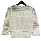Dior Wool Cashmere Mohair 3/4 Sleeve Knit Sweater Off White