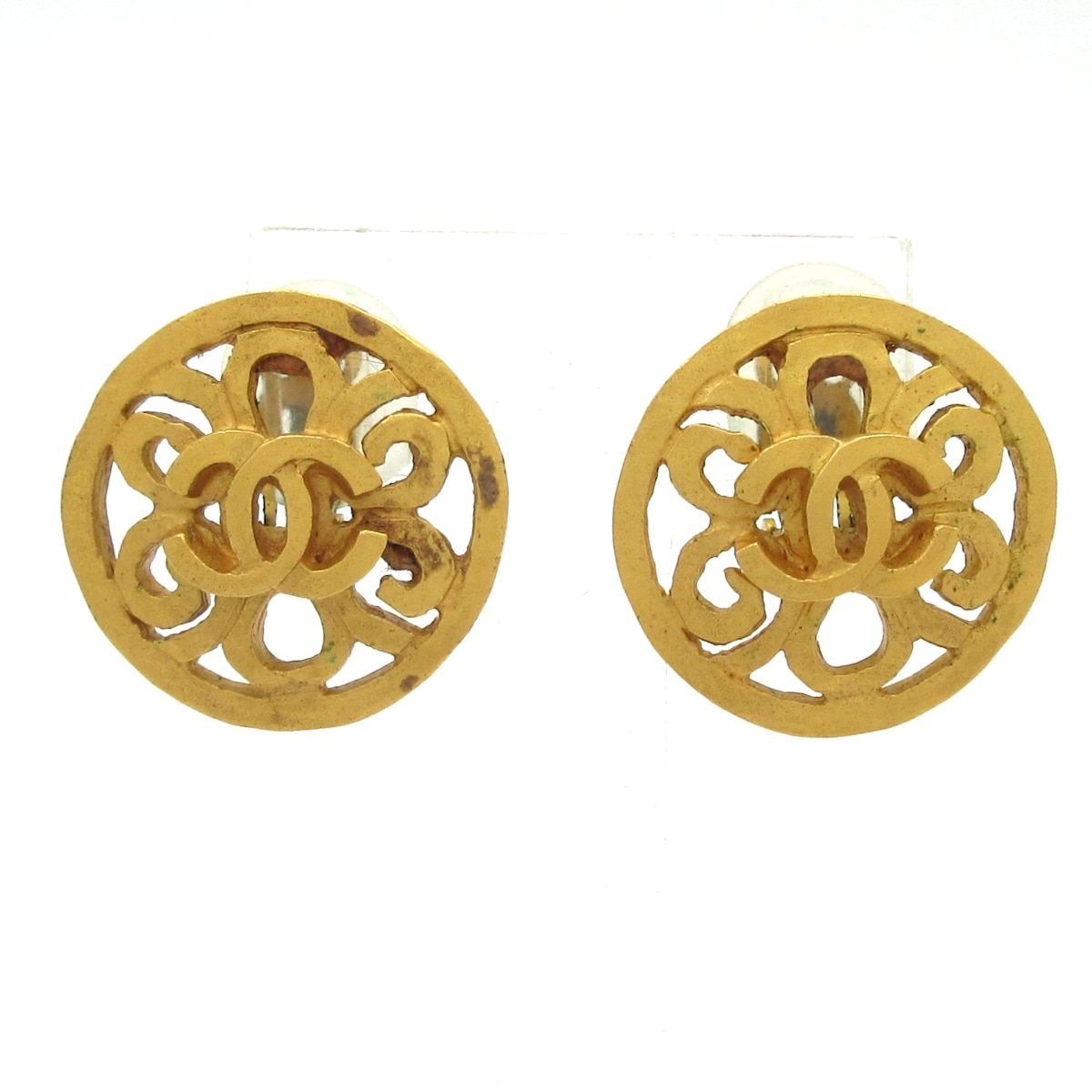 Chanel Earrings CC Logo Gold