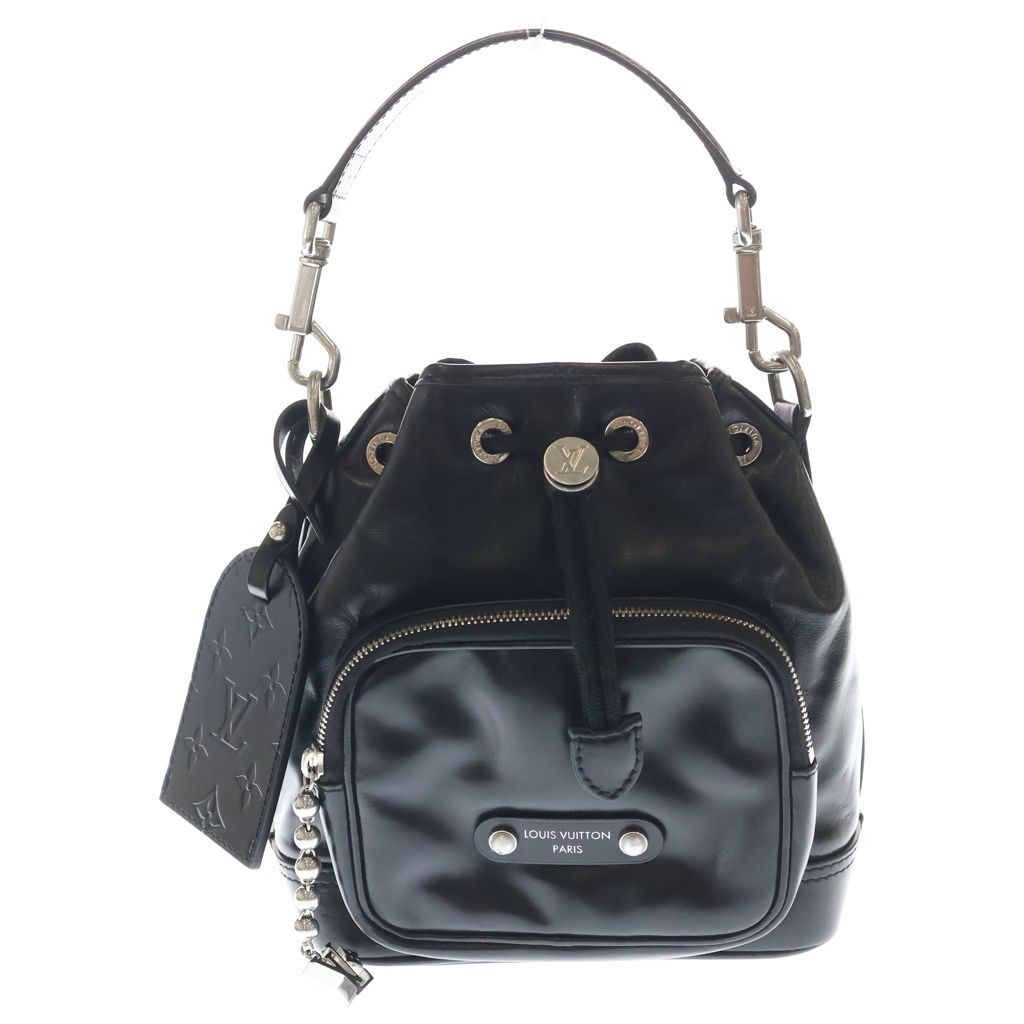 Louis Vuitton LV Night Noe Cargo Shoulder Back Black Leather Silver