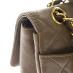 Chanel Quilted Lambskin Leather Turnlock Chain Shoulder Bag Gold Brown — view 7