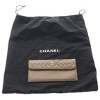 Chanel Quilted Lambskin Leather Turnlock Chain Shoulder Bag Gold Brown — view 9