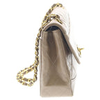 Chanel Quilted Lambskin Leather Turnlock Chain Shoulder Bag Gold Brown — view 3