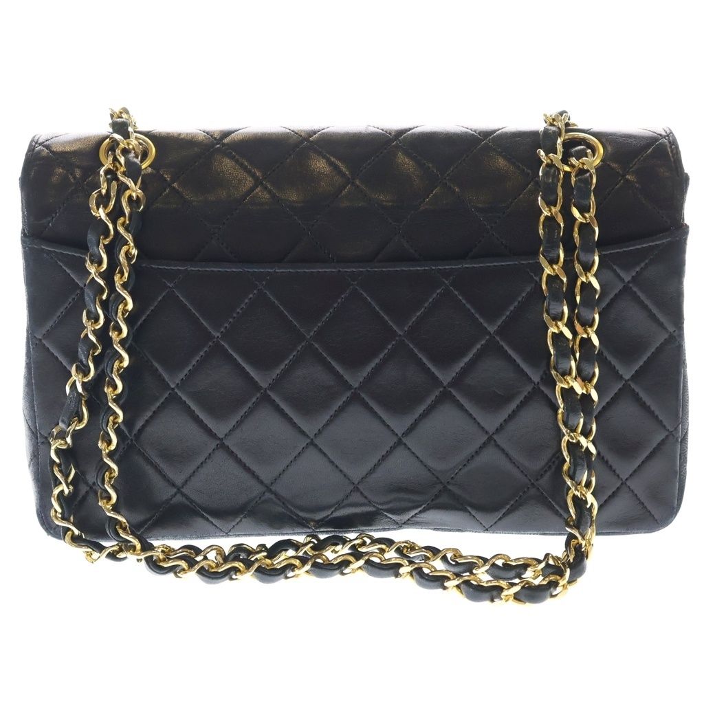Chanel Quilted Lambskin Leather Turnlock Chain Shoulder Bag Gold Black — view 2
