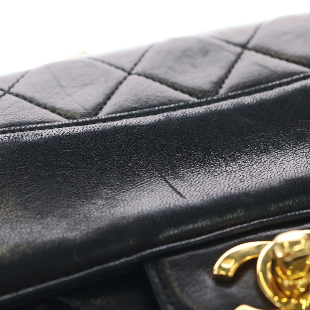 Chanel Quilted Lambskin Leather Turnlock Chain Shoulder Bag Gold Black — view 7