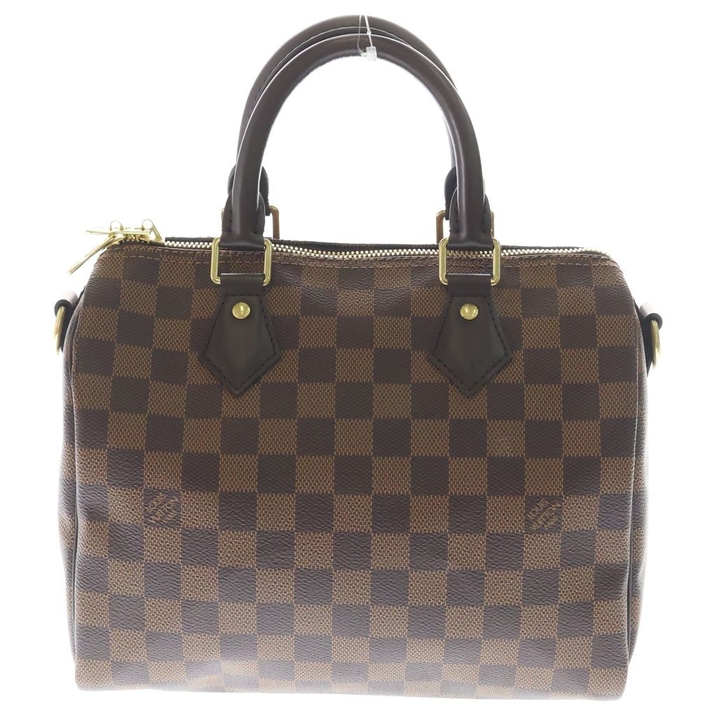 Louis Vuitton Damier Speedy Bandouliere 25 Leather 2-Way Shoulder Bag Brown