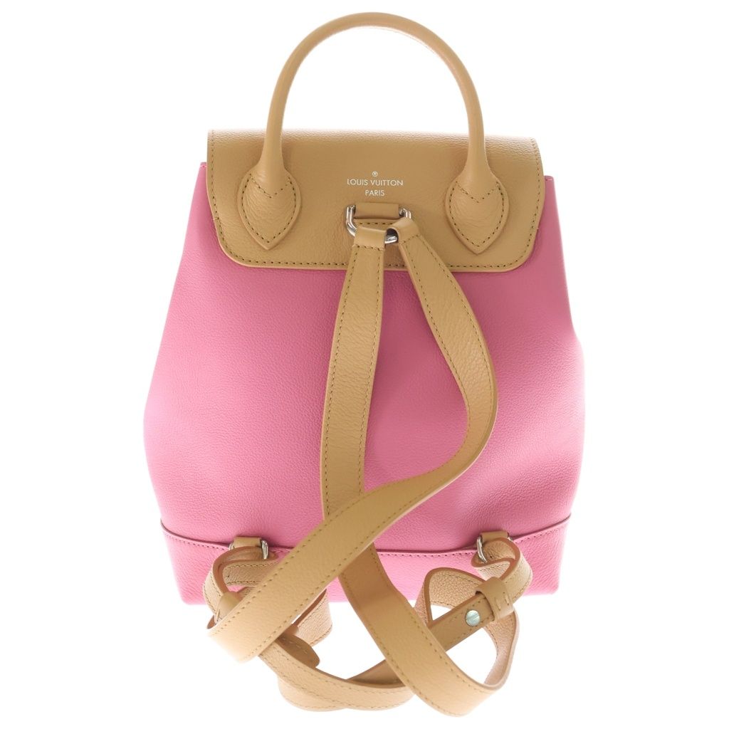 Louis Vuitton Lockme Backpack Pink Brown Leather Silver — view 2