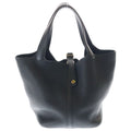 Hermes Picotin Lock MM Taurillon Clemence Gold Handbag Black
