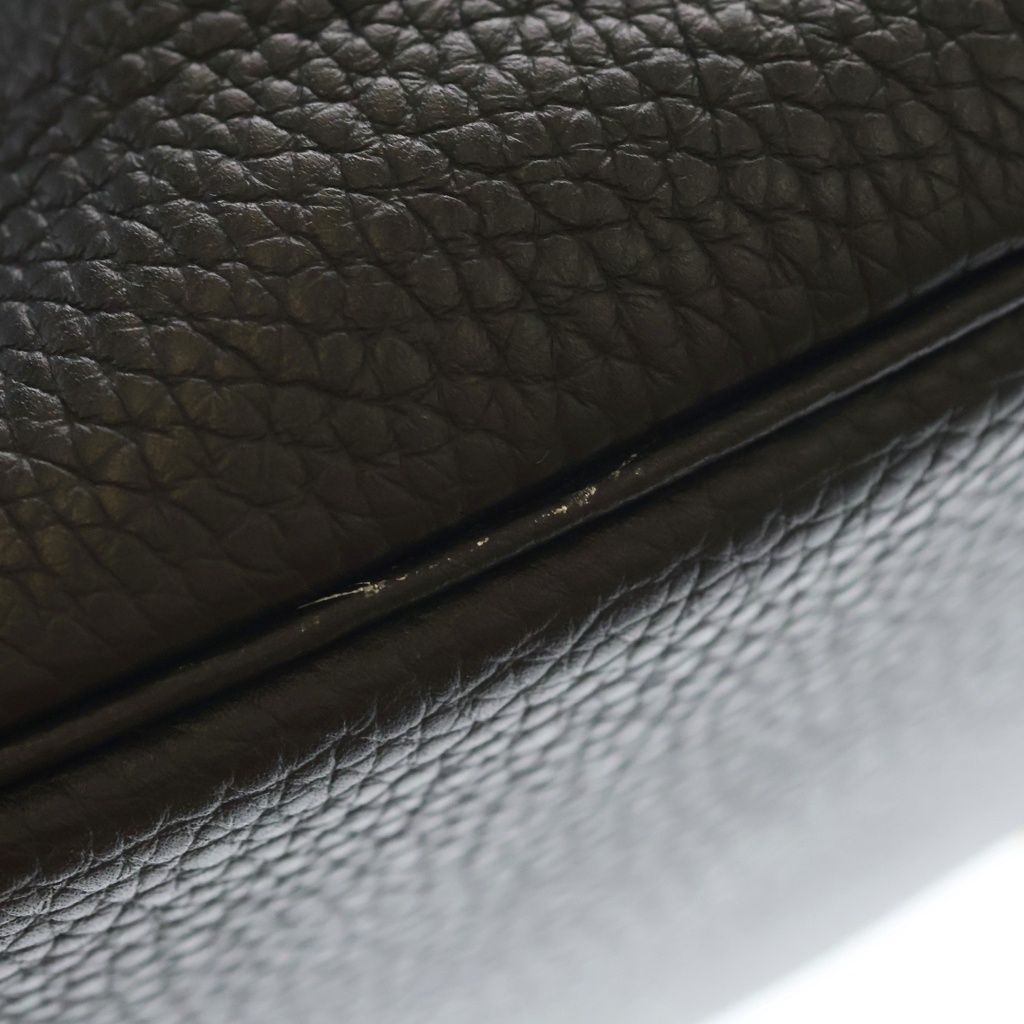 Hermes Picotin Lock MM Taurillon Clemence Gold Handbag Black — view 6