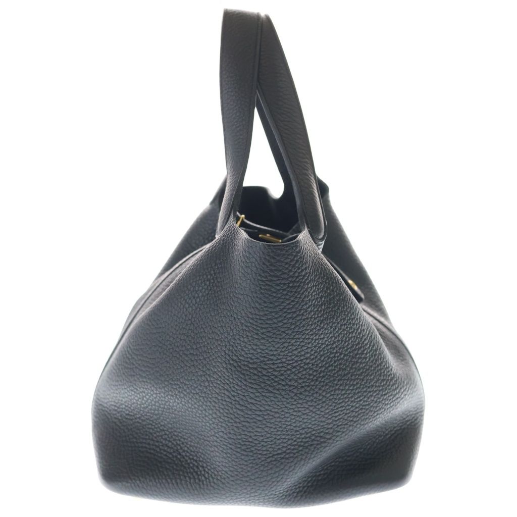 Hermes Picotin Lock MM Taurillon Clemence Gold Handbag Black — view 3