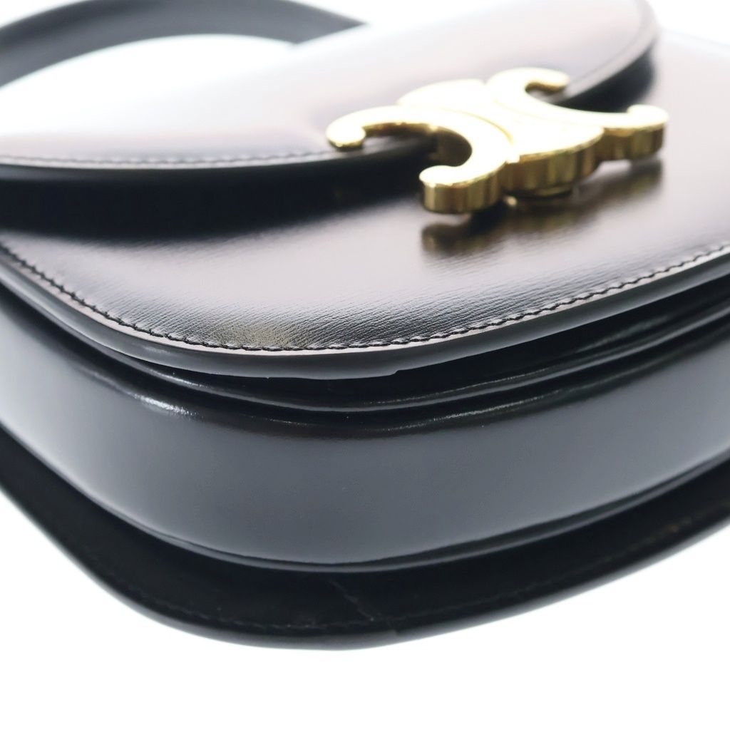 Celine Mini Besace Clair 2-Way Shoulder Bag Black Leather Gold — view 5