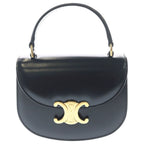 Celine Mini Besace Clair 2-Way Shoulder Bag Black Leather Gold