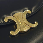 Celine Mini Besace Clair 2-Way Shoulder Bag Black Leather Gold — view 6