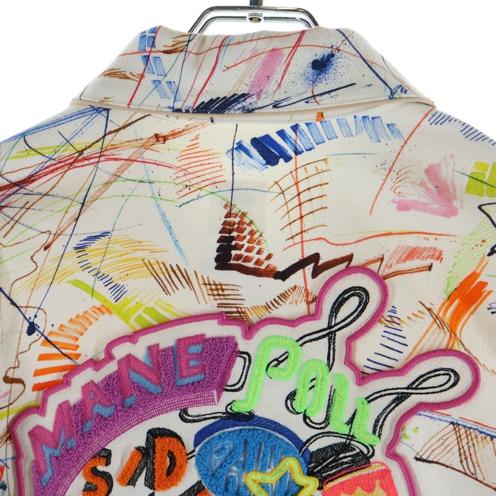 Hermes Chevalo Scope Allover Print Denim Trucker Jacket White — view 4