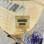 Hermes Chevalo Scope Allover Print Denim Trucker Jacket White — view 6