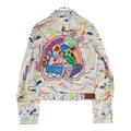 Hermes Chevalo Scope Allover Print Denim Trucker Jacket White