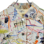 Hermes Chevalo Scope Allover Print Denim Trucker Jacket White — view 3