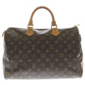 Louis Vuitton Monogram Speedy 35 Leather Handbag Brown
