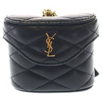 Saint Laurent Paris June Lambskin Mini Handbag Pouch Black