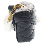 Saint Laurent Paris June Lambskin Mini Handbag Pouch Black — view 3