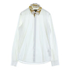 Fendi Collar Contrast Cotton Long Sleeve Shirt White Akea
