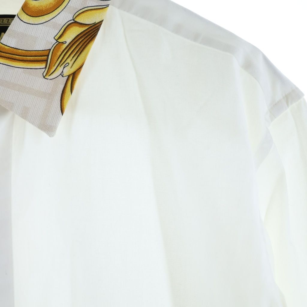 Fendi Collar Contrast Cotton Long Sleeve Shirt White Akea — view 5