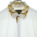 Fendi Collar Contrast Cotton Long Sleeve Shirt White Akea — view 3
