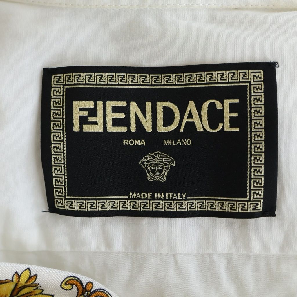 Fendi Collar Contrast Cotton Long Sleeve Shirt White Akea — view 7