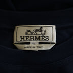 Hermes Mega Chariot Front Print Crew Neck Short Sleeve T-Shirt Navy — view 6