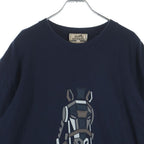 Hermes Mega Chariot Front Print Crew Neck Short Sleeve T-Shirt Navy — view 3